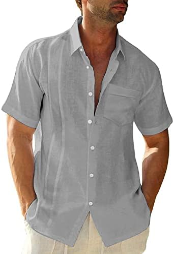 Masculino de linho de algodão camisas para baixo