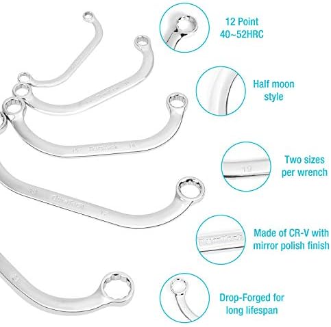 Duratech 5 peças STILE STYLE STENHA DE CAIXA E MEDA CHAVENTE DE Lua, Métrica, 12 pontos, CR-V, com EVA Foam Tool Organizer