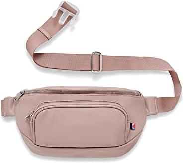 Kibou Vegan Premium Leather Fanny Pack Pack Bag: Com alterações compactas destacáveis ​​e armazenamento de lenços de bebê - Small, mas