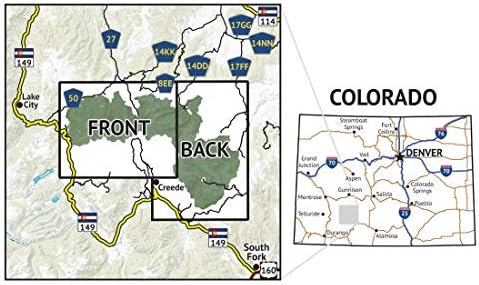La Garita Wilderness - Mapa de caminhada topográfica do Colorado