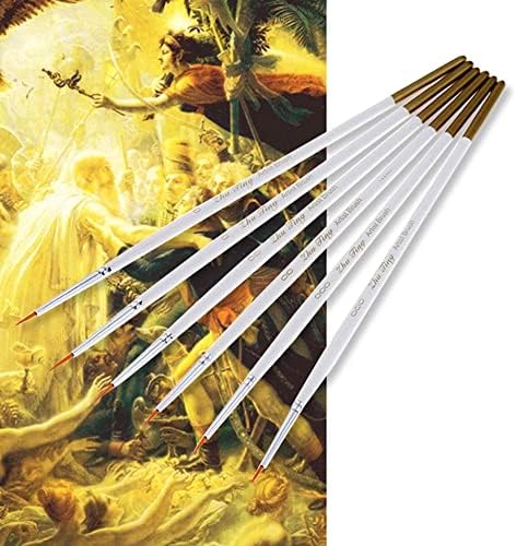 Lukeo 6pcs Nylon Hair Art Binck Conjunto de pintura de pintura multifuncional Ferramenta de pintura de arte para iniciantes