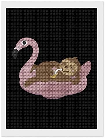 Preguiça arrepiante em kits de pintura de diamante decorativos flutuantes flamingo