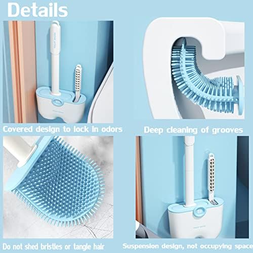 Escova de vaso sanitário e suporte de parede de cacxkep e escova de escova de limpeza de lavagem do banheiro Kit