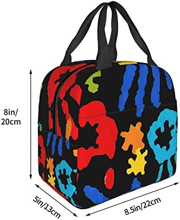Bolsa de almoço reutilizável Consciência do autismo peças coloridas de lancheira isolada lancheira