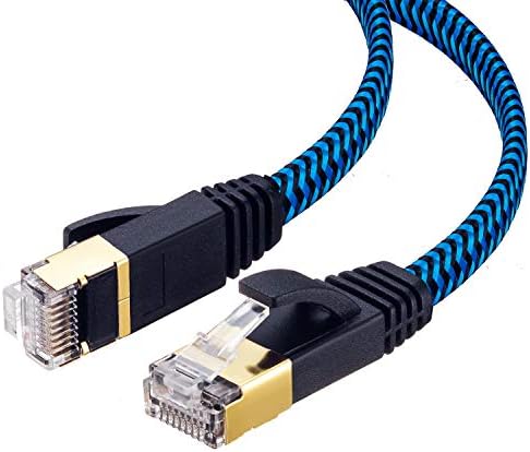 CABO DE ETHERNET CAT 7 Ft 20 pés Ethernet Nylon CAT trançado 7 Rede de Internet plana Patch de computador RJ45 Cabo de rede