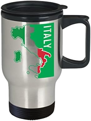 Itália Flag | Caneca de viagem de café | Orgulho italiano | Aço inoxidável