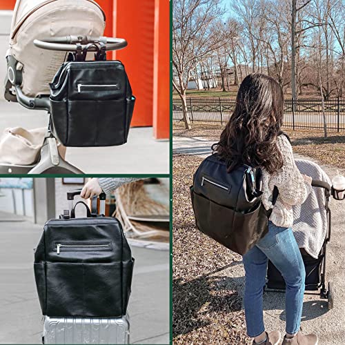 Bolsa de fraldas Tote Mominside, mochila de bolsa de fraldas de couro para mamãe papai grande fralda de viagem bolsa