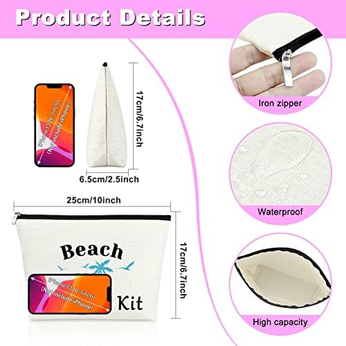 Presentes para amantes da praia para mulheres amigas bolsa de maquiagem Função de férias engraçada Gift Summer Trip Gree para