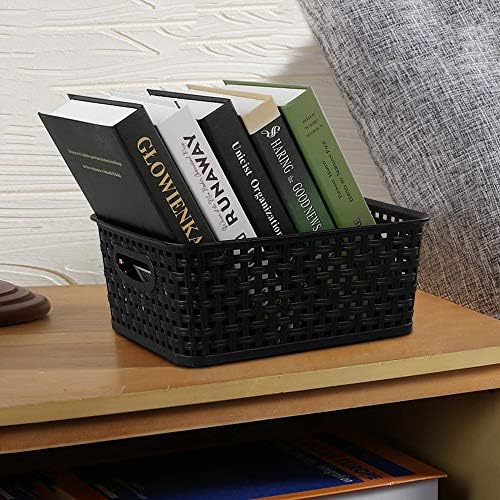 Xowine Black Plastic Storage Basket, conjunto de 6