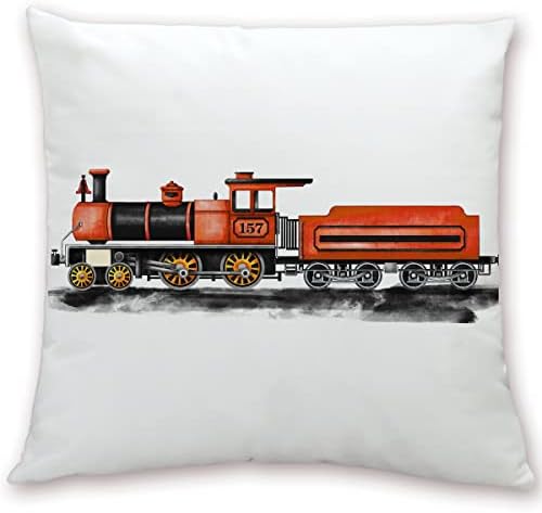 Tampa de travesseiro de trem 18x18 polegadas Transporte aquarela aquarel