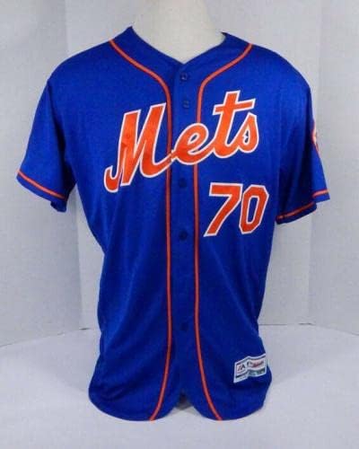 2018 New York Mets Eric Hanhold 70 Jogo emitido POS Usado Blue Jersey Staub P 128 - Jogo usado MLB Jerseys