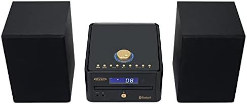Jensen Modern JBS-210 Gold Gold Series Bookshelf Bluetooth CD System, estéreo AM/FM digital com alto-falantes, Aux-in