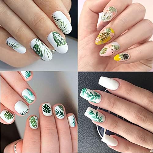 Adesivos de unhas mlovew para folhas, diferentes folhas de estação em forma de unhas unhas de unhas, suprimentos de acrílico suprimentos