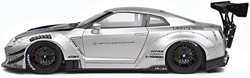 2020 GT-R RHD Liberty Walk Body Kit Pearl cinza metálico com carbono capuz 1/18 Modelo Diecast Model Car by Solido