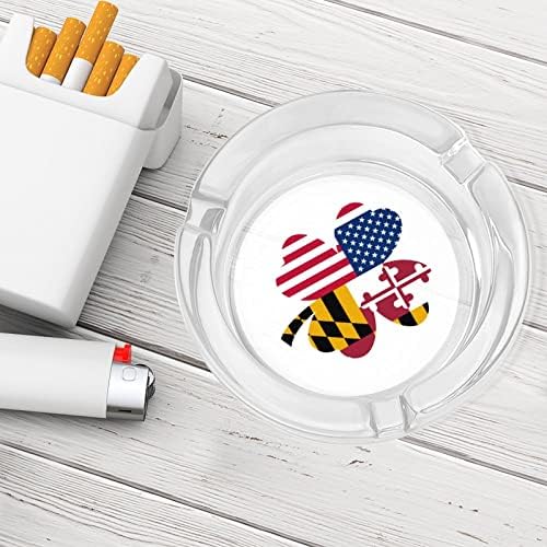 American Maryland State Flag Shamrock Glass fumando cigarros de cinzas de charuto de charuto bandeja de cinzas para