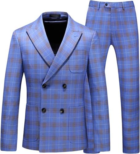 Jeke-dg masculino casual blazer duplo de jaqueta dupla vestido roupas de manga comprida casaco de lapela de casamento