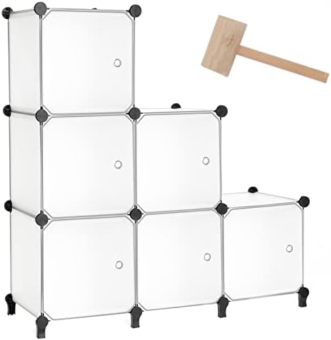 Awtatos Storage Cube Organizer com portas, prateleira de armário empilhável para quarto, prateleiras de roupas, estante quadrada DIY