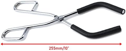 Semetall Crucol Tong, 10 de 10 de aço redondo de aço profissional Crisol Tong para laboratório, indústria