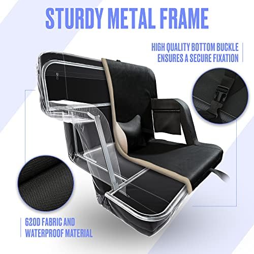 Assento de estádio dobrável vertical-pro para arquibancadores com suporte nas costas, cadeira portátil resistente à água