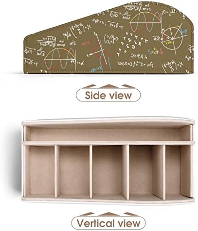 Scientific Math Math Remote Control Holder PU Organizer Box com 6 Compartamentos Caixa de armazenamento para quarto da sala de estar