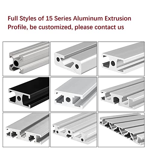 Mssoomm 1 pacote 15100 Extrusão de alumínio Comprimento do perfil 72,83 polegadas / 1850mm prata, 15 x 100mm 15 séries