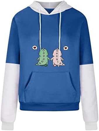 Moletons fofos moletons femininos coloridos casuais moletons tops para meninas adolescentes moda kawaii dinossauro alojamento