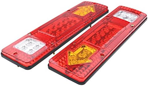 Perfecch RV 19 Trailer LED Luzes traseiras vermelhas-âmbares brancos Integrado Signal de lâmpada de corrida para caminhão ATV