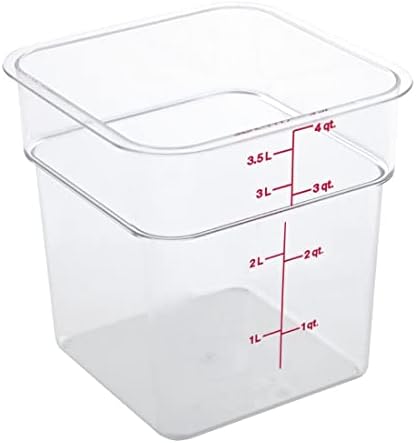 CAMBRO 4SFSCW135 CAMSQUARE RECIMENTO DE ALIMENTOS 4 QT. 7-1/4 x 7-1/4 x 7-3/8 CLEAR-Caso de 6