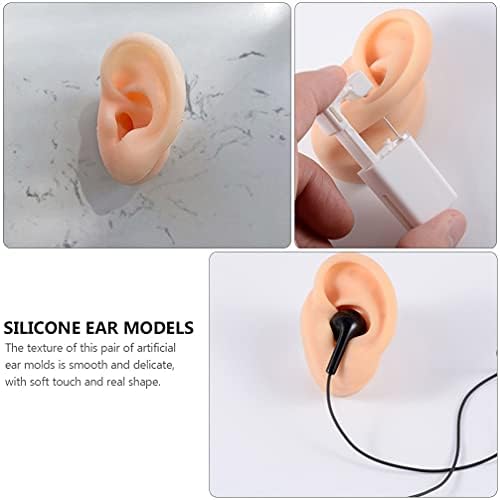 Doitool Silicone molde o modelo de orelha de silicone ou orelha falsa: 4 pcs tamanho natural modelo de orelha humana