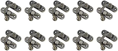 Metallixity Ganch Lock Flop 20pcs, braço de balanço de metal trava direita - Para gaveta de cozinha em casa, tom de bronze