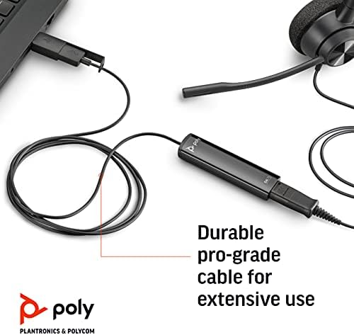 Adaptador digital Poly - DA75 USB -A/USB -C - funciona com fones de ouvido de desconexão rápida de call center poli - proteção auditiva