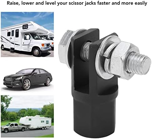 Drill Scissor Jack Connector, Adaptador de Jack Scissor Universal para uso com 1/2in Drive Impact Wrench Car RV Trailer