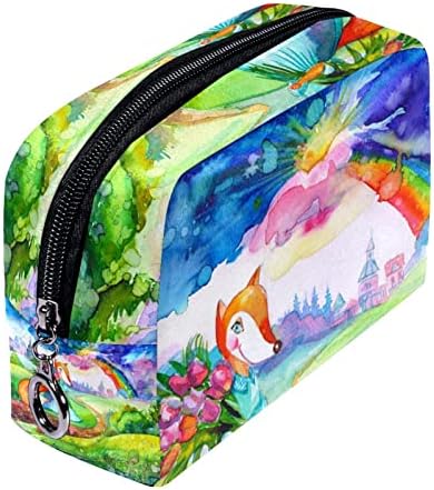 Tbouobt Cosmetic Travel Bags, maquiagem, bolsa de maquiagem para produtos de higiene pessoal, cartoon de fadas raposa