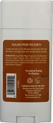 Zion Health Adama Minerals Clay Desodorante, lavanda, 2,5 onças