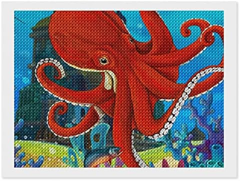 Castelo subaquático Octopus Diamond Painting Kits 5D DIY Full Drill Frill Rhinestone Arts Decoração de parede para adultos