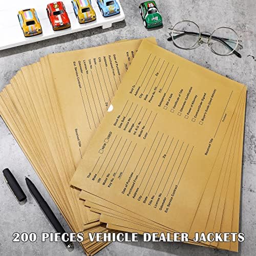 Jaquetas de revendedor de veículos de 190 peças 12 x 8 polegadas de veículo imprimido envelopes Jackets Arquivo Record