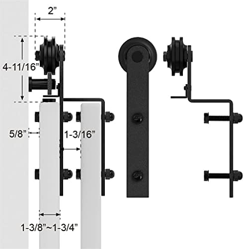 Mfchy pesado trilha única desvia o kit de hardware de porta deslizante para portas duplas teto baixo deslize slide silenciosamente