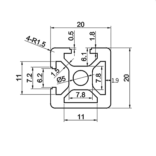 Coavoo 4 pacote 2020 t slot preto extrusão de alumínio 2 tampas 51,57 polegadas / 1310 mm de comprimento, alumínio extrudado