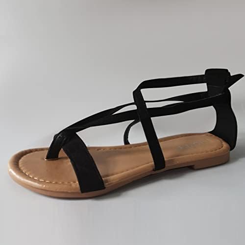 Sandálias de chinelos de chinelos femininos apartamentos de cinta cruzada de cinta de praia Comfort Comfort não deslizamento de sandálias