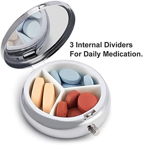 Organizador de comprimidos Rainbow Unicorn Pillbox Vitamin and Medication Dispenser para bolso ou bolsa