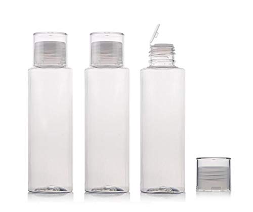 3pcs 100ml/3,5 oz de plástico transparente garrafa de aperto macio com tampa de giro