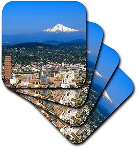 3drose cst_93477_3 EUA, Oregon, Portland. Skyline da cidade e Monte Hood-Us38 BJA0166-JAYNENENA CERMICO CERMICA COLEPRAS, Conjunto