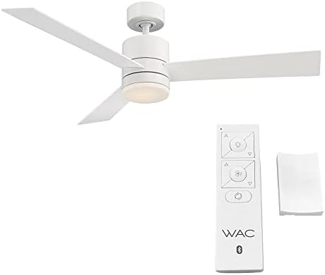 Fãs inteligentes do WAC São Francisco Indoor e Outdoor de 3 lâminas Ventilador de teto 52in Branco fosco com kit de luz LED de