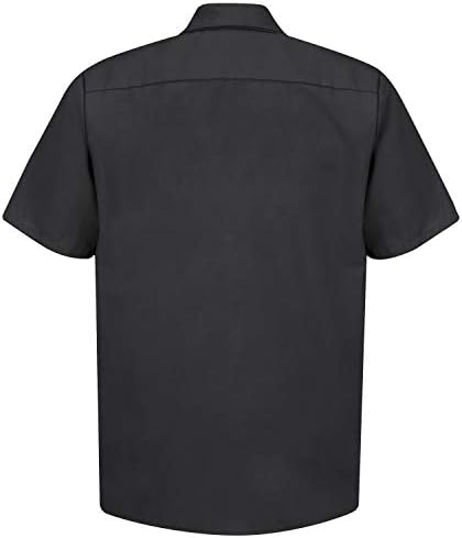 Camisa de trabalho industrial masculina de Kap Red, ajuste regular, manga curta