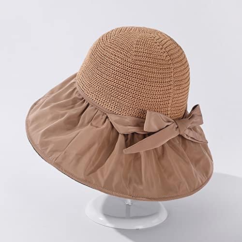 Chapéus de praia para mulheres feminino ao ar livre decoração de arco casual grande design de cabeça chapéu de sol