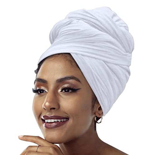 Huachi Black Head embrulhando para mulheres lenço de cabelo de turbante africano Africano Jersey Jersey Summer Summer