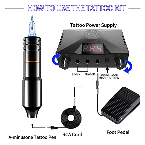 Kit de caneta de tatuagem para iniciantes completa com preto pro Pen