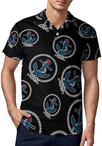 Camisa de pólo masculino de capitão âncora