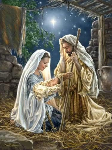 MZWSDH Virgem Maria e Pintura de Diamante Kid para Adulto 5D Round Round With Diamonds Religiosos Jesus Diamante Kits Kits Decoração