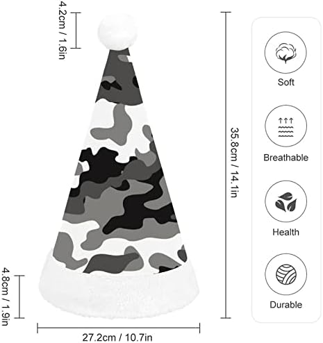 Camuflagem cinza Christmas Papai Noel Chapé